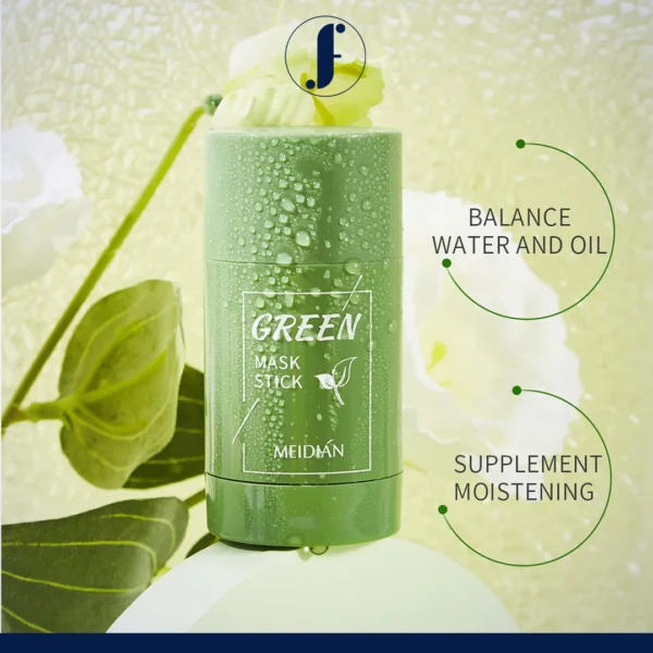 Farjun Green Stick Mask Removes Black Heads and White Heads of Face - Purifying Clay Stick Mask, Oil Control and Anti-Acne Eggplant Solid Fine, Portable Cleansing Mask, Mud Applied Mask.